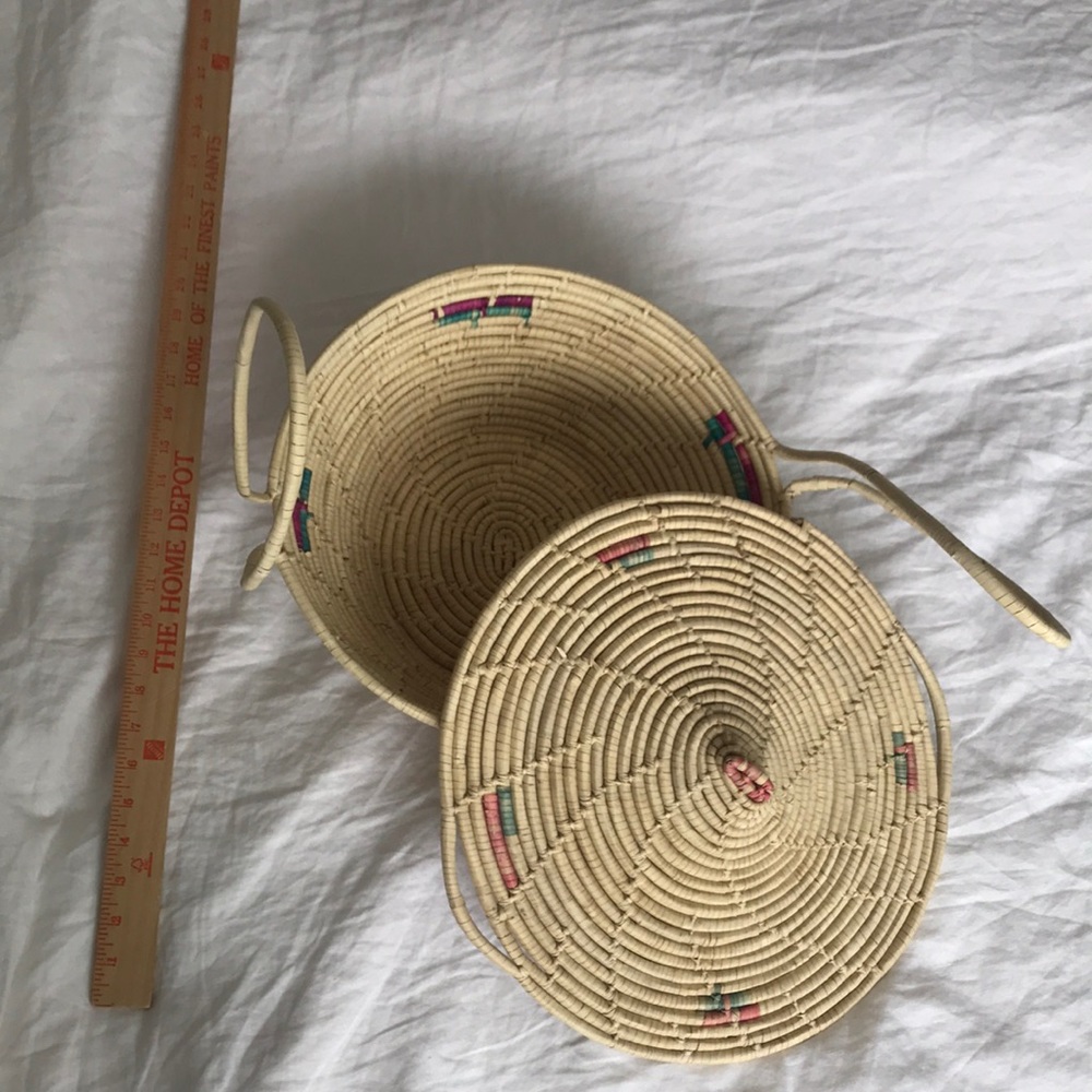 Handmade picnic basket, unique handles